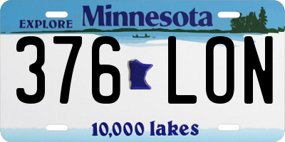 MN license plate 376LON