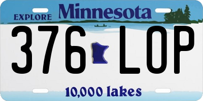 MN license plate 376LOP