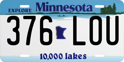 MN license plate 376LOU