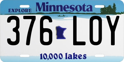 MN license plate 376LOY