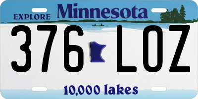 MN license plate 376LOZ