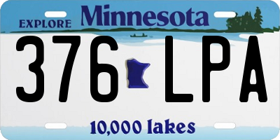 MN license plate 376LPA