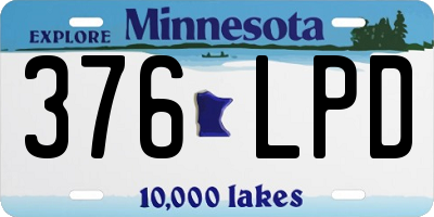 MN license plate 376LPD