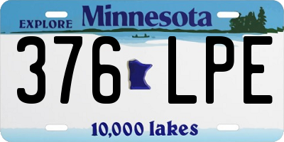MN license plate 376LPE