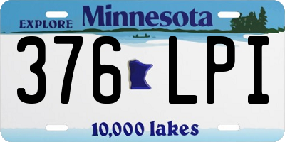 MN license plate 376LPI