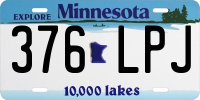 MN license plate 376LPJ