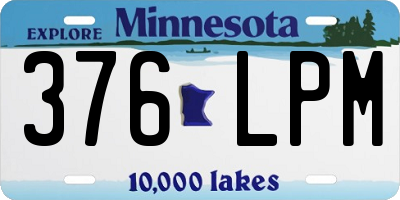 MN license plate 376LPM