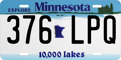 MN license plate 376LPQ