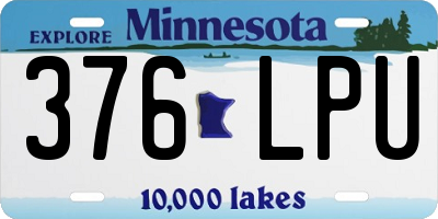 MN license plate 376LPU