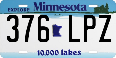 MN license plate 376LPZ