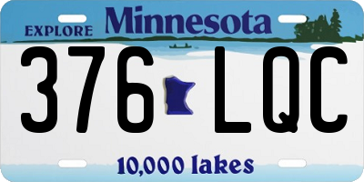 MN license plate 376LQC