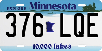 MN license plate 376LQE