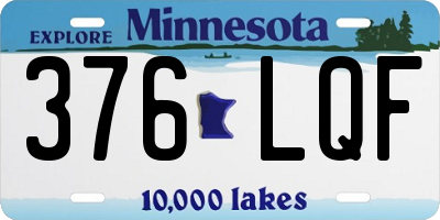 MN license plate 376LQF