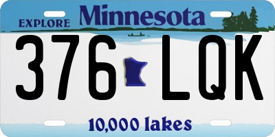 MN license plate 376LQK