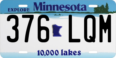 MN license plate 376LQM