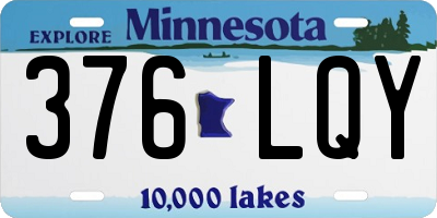 MN license plate 376LQY