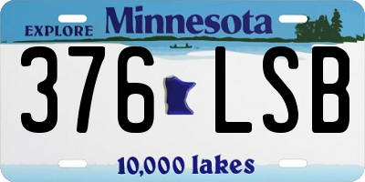 MN license plate 376LSB