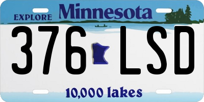 MN license plate 376LSD