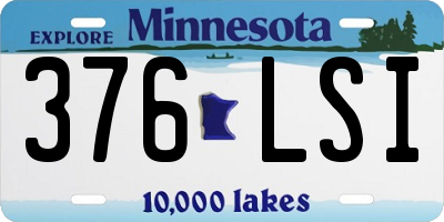 MN license plate 376LSI