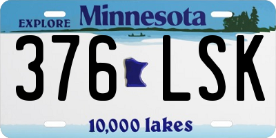 MN license plate 376LSK