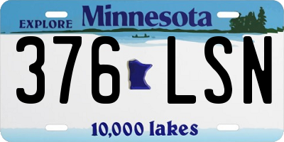 MN license plate 376LSN