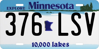 MN license plate 376LSV