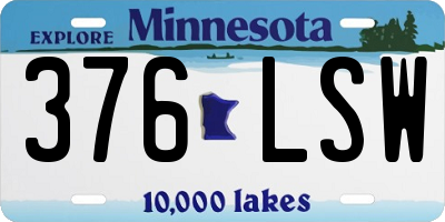 MN license plate 376LSW