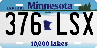 MN license plate 376LSX
