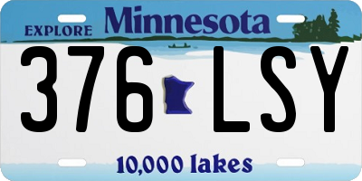 MN license plate 376LSY