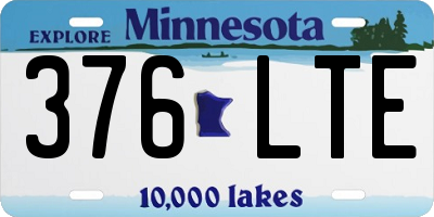 MN license plate 376LTE