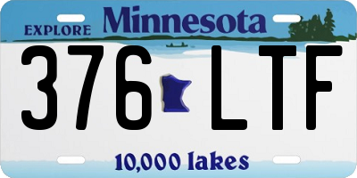MN license plate 376LTF