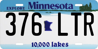 MN license plate 376LTR