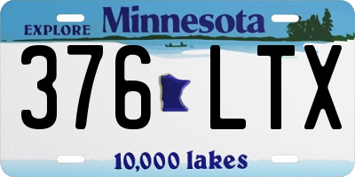 MN license plate 376LTX