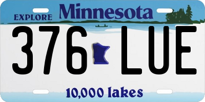 MN license plate 376LUE