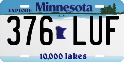 MN license plate 376LUF