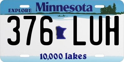 MN license plate 376LUH