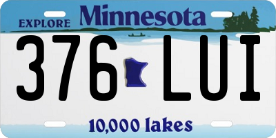 MN license plate 376LUI