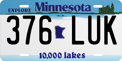 MN license plate 376LUK