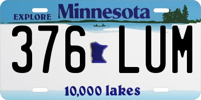 MN license plate 376LUM