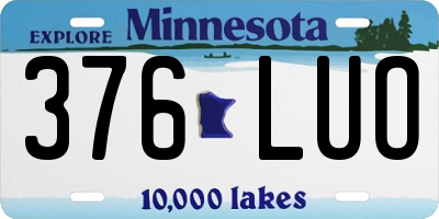 MN license plate 376LUO