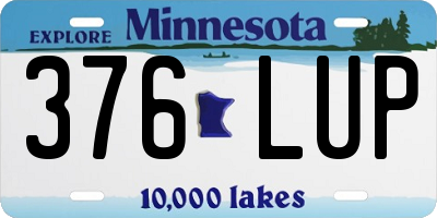 MN license plate 376LUP