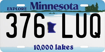 MN license plate 376LUQ