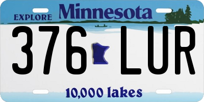 MN license plate 376LUR