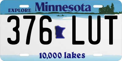 MN license plate 376LUT