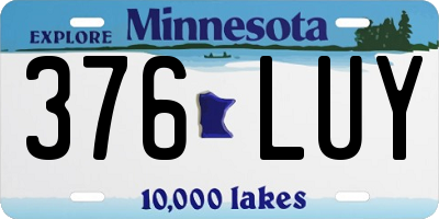 MN license plate 376LUY
