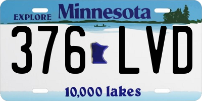 MN license plate 376LVD