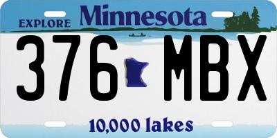 MN license plate 376MBX