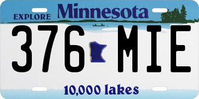 MN license plate 376MIE