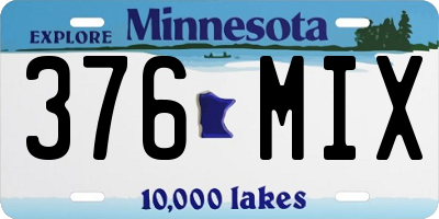 MN license plate 376MIX