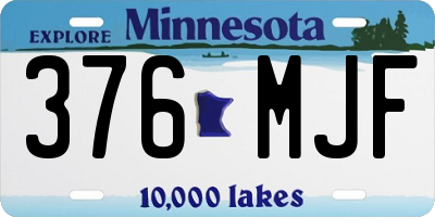 MN license plate 376MJF